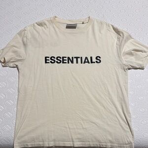 Essentials Men's Cream Short Sleeve Tee